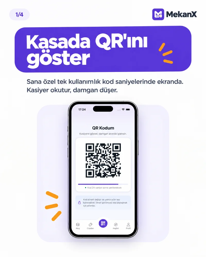 Kasada QR gösterme adımı